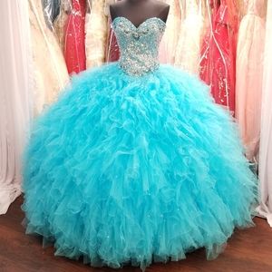 Freeze Blue Quinceanera Ballgown
